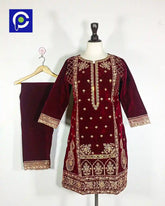 velvet dress 15.1 Maroon